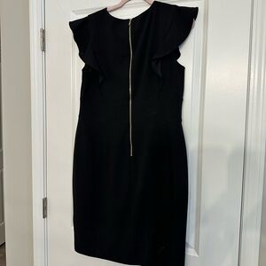 DKNY Black Dress with Ruffle Detail